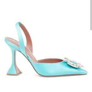 Amina Muaddi Begum sling back turquoise size 37.5